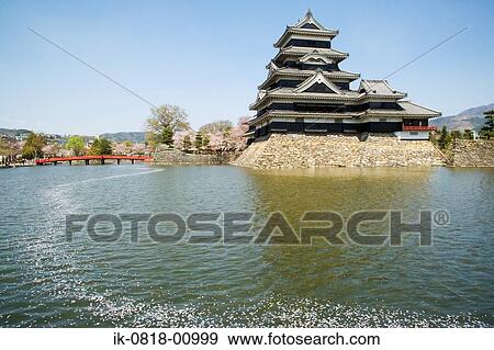 Stock Photo - Bridge Leading To Matsumoto Castle, Nagano Prefecture,. Fotosearch