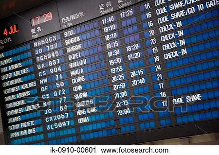 Stock Image - Bulletin Board at Airport. Fotosearch