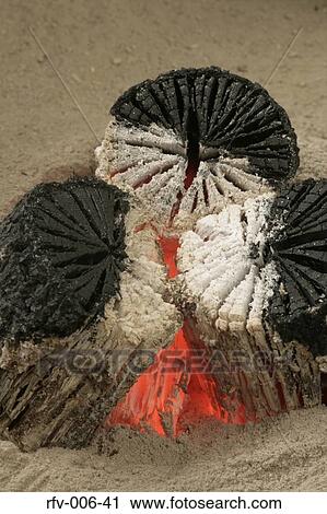 Stock Image - Burning Firewood. Fotosearch