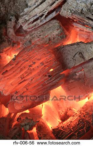 Stock Photograph - Burning Firewood. Fotosearch