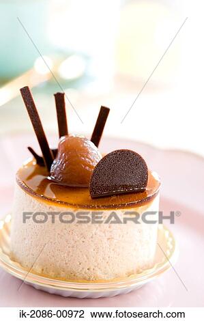 Stock Image - Cake with Maroon Glace and Mocha. Fotosearch
