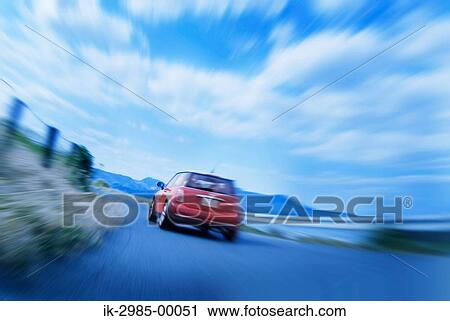 Stock Image - Car at Daisen Mountain Tottori Prefecture, Japan. Fotosearch