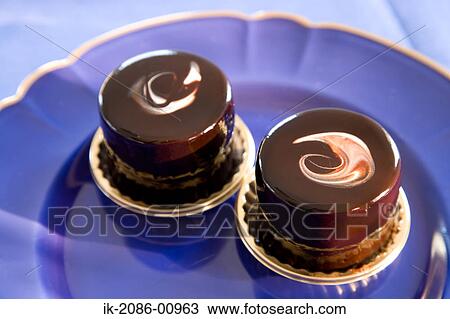 Stock Image - Chocolate Cake in Plate. Fotosearch