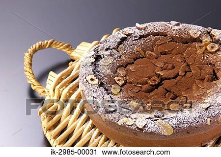 Stock Image - Chocolate Cake on Black Background. Fotosearch