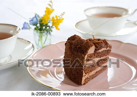 Chocolate Cake Served in Plate View Large Photo Image Stock Image - Chocolate Cake Served in Plate. Fotosearch