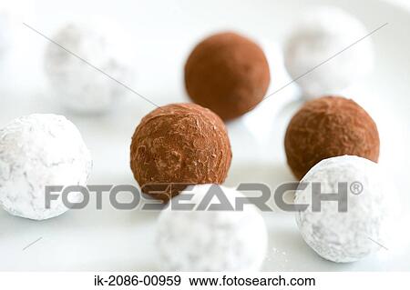 Chocolate Truffle on White Background View Large Photo Image Stock Photo - Chocolate Truffle on White Background. Fotosearch