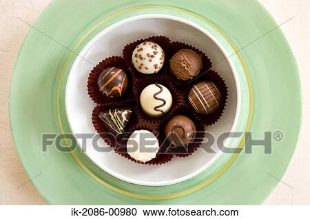 Chocolates in Plate View Large Photo Image Stock Image - Chocolates in Plate. Fotosearch