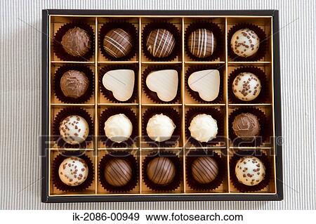 Stock Photo - Chocolates Variety in Box. Fotosearch