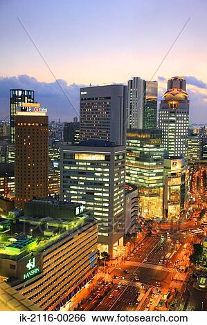 Stock Photograph - Cityscape at Night. Fotosearch