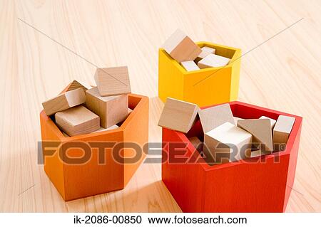 Stock Image - Collection of Wooden Blocks. Fotosearch
