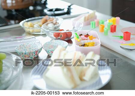 Stock Image - Delicious food in kitchen. Fotosearch