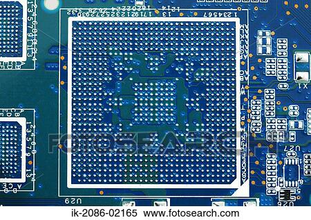 Stock Photography - Electronic components on motherboard. Fotosearch