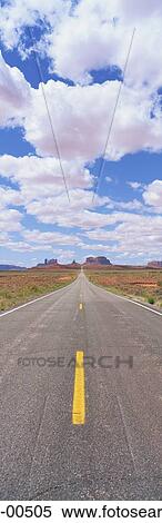 Stock Photography - Empty Road against Cloudy Sky. Fotosearch