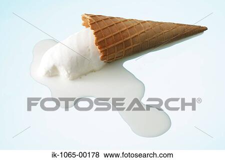 Fallen Ice Cream Cone, Melting View Large Photo Image Stock Photo - Fallen Ice Cream Cone, Melting. Fotosearch