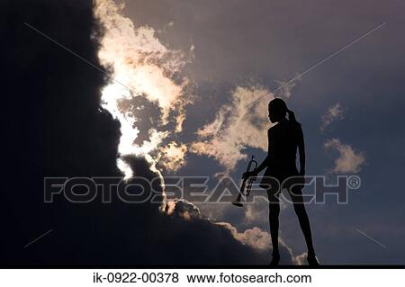 Female Musician Holding Trumpet View Large Photo Image Stock Photo - Female Musician Holding Trumpet. Fotosearch