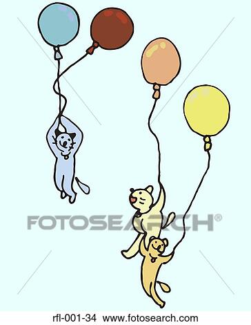 Picture - Floating Cats. Fotosearch