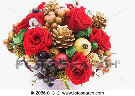 Flower Bouquet Decorated on Christmas View Large Photo Image Stock Image - Flower Bouquet Decorated on Christmas. Fotosearch