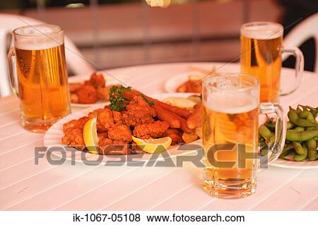 Stock Photo - Food and Beer. Fotosearch