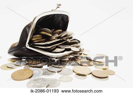 Foreign Coins Spilling Out of Wallet View Large Photo Image Stock Image - Foreign Coins Spilling Out of Wallet. Fotosearch