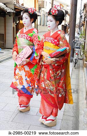 Geisha Women in Traditional Costume View Large Photo Image Stock Photo - Geisha Women in Traditional Costume. Fotosearch
