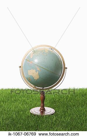 Globe on Grass View Large Photo Image Stock Photo - Globe on Grass. Fotosearch