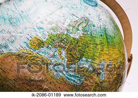 Stock Photo - Globe Showing North Africa and Europe. Fotosearch