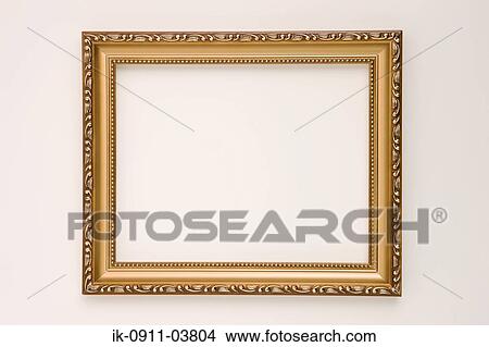 Golden ornated wooden picture frame View Large Photo Image Picture - Golden ornated wooden picture frame. Fotosearch