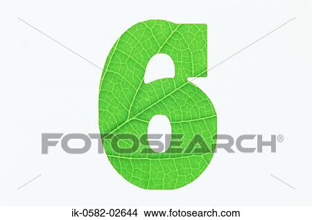 Green Number 6 on White Background View Large Photo Image Picture - Green Number 6 on White Background. Fotosearch