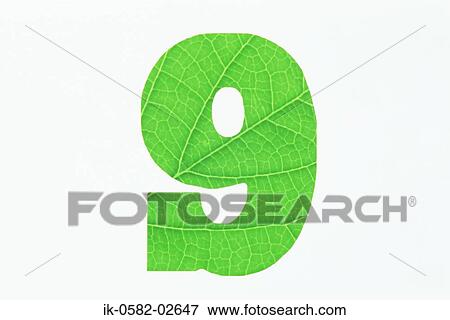 Green Number 9 on White Background View Large Photo Image Stock Photo - Green Number 9 on White Background. Fotosearch