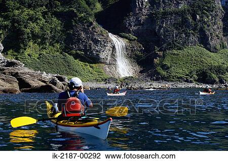 Group of People Boating on Kayak, Hokkaido, Japan View Large Photo Image Stock Image - Group of People Boating on Kayak, Hokkaido, Japan . Fotosearch