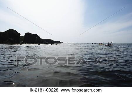Group of People Boating on Kayak, Hokkaido, Japan View Large Photo Image Stock Photo - Group of People Boating on Kayak, Hokkaido, Japan . Fotosearch