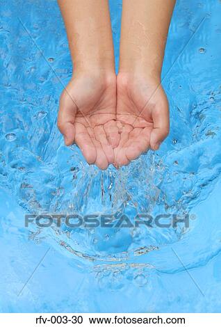 Stock Image - Hands with Water. Fotosearch