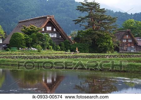Japanese House and Agriculture Field in Shirakawa Japan, Gifu Prefecture View Large Photo Image Picture - Japanese House and Agriculture Field in Shirakawa Japan, Gifu Prefecture. Fotosearch