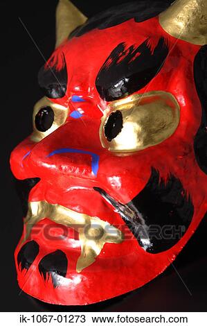 Japanese 'Oni' devil mask View Large Photo Image Stock Image - Japanese 'Oni' devil mask. Fotosearch