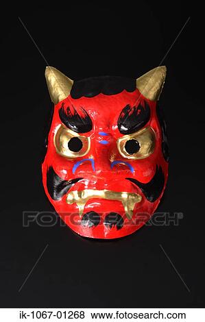 Japanese 'Oni' devil mask View Large Photo Image Stock Photo - Japanese 'Oni' devil mask. Fotosearch