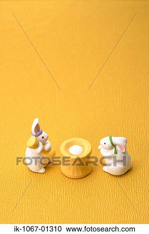 Japanese Rabbits making Rice Cakes View Large Photo Image Stock Image - Japanese Rabbits making Rice Cakes. Fotosearch