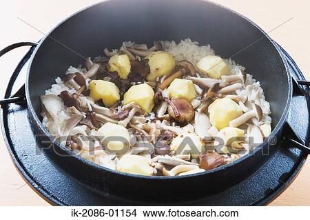 Picture - Japanese-Style Food in Iron Pot. Fotosearch