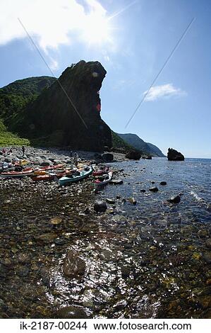 Picture - Kayak at the Edge of River, Japan. Fotosearch