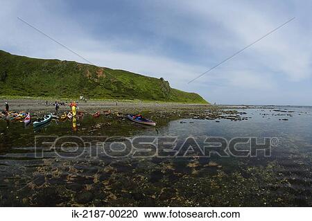 Stock Image - Kayak at the Edge of River, Japan . Fotosearch