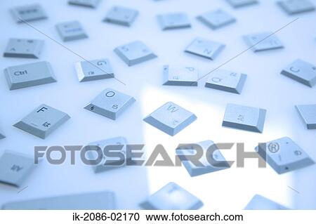 Stock Image - Keyboard keys scattered. Fotosearch