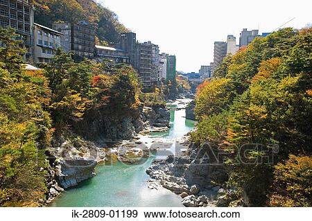 Stock Photo - Kinugawa Spa, Tochigi Prefecture, Nikko-Shi, Japan. Fotosearch