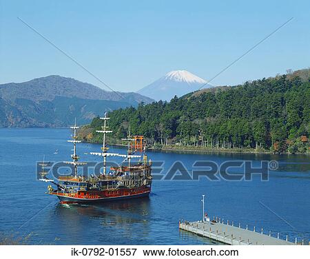 Lake Ashi with Mount Fuji in Japan View Large Photo Image Stock Photo - Lake Ashi with Mount Fuji in Japan. Fotosearch