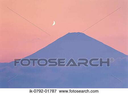Lunar Moon Over Mountains at Nagao Peak View Large Photo Image Stock Photo - Lunar Moon Over Mountains at Nagao Peak. Fotosearch