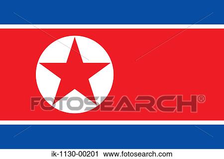 Stock Image - North Korea National Flag. Fotosearch