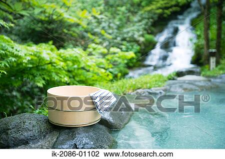 Stock Image - Oirase Stream Hot Spring, Aomori Prefecture. Fotosearch