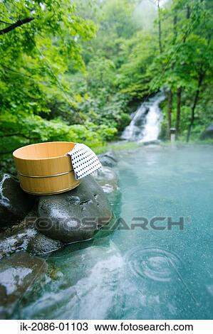 Stock Image - Oirase Stream Hot Spring, Aomori Prefecture. Fotosearch