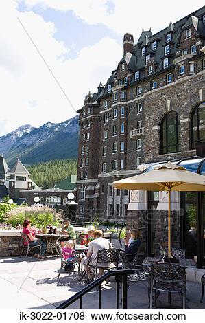 Stock Photo - Outdoor Café at Banff in Canada. Fotosearch