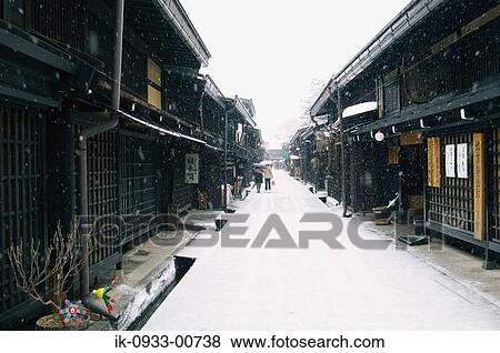 People Walking on Road in Snowfall in Japan View Large Photo Image Stock Photo - People Walking on Road in Snowfall in Japan. Fotosearch