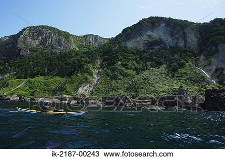 Person Boating on Kayak, Hokkaido, Japan View Large Photo Image Stock Image - Person Boating on Kayak, Hokkaido, Japan . Fotosearch