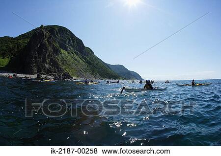 Person Boating on Kayak, Hokkaido, Japan View Large Photo Image Stock Photo - Person Boating on Kayak, Hokkaido, Japan . Fotosearch